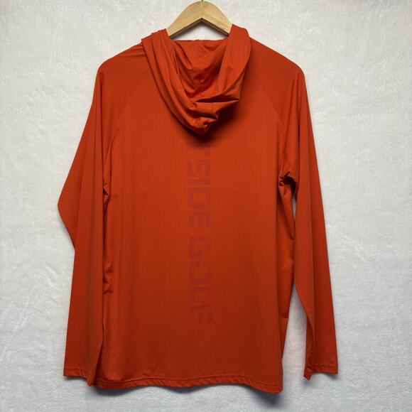 Eastside Golf UV Lightweight 1/4 Zip Hoodie Tangerine Orange Mens Size S NWT - Picture 4 of 15